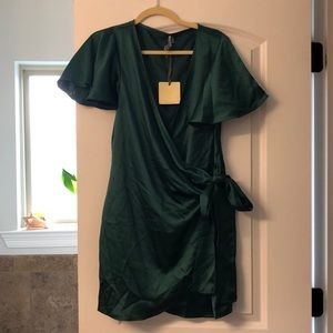 Emerald wrap dress